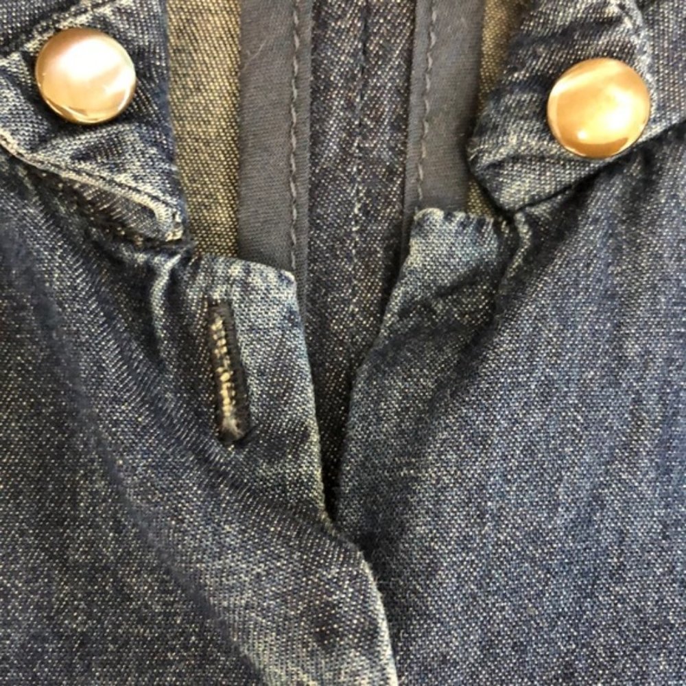 Pendeleton Denim Button Front Mandarin Collar Top - image 6